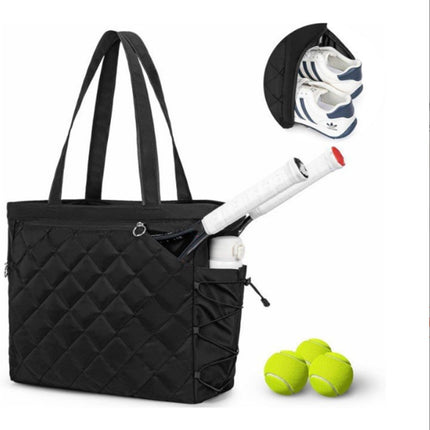 Backpack - Tennis bag - Handbag - Sports bag - Waterproof racket bag - Suitable for multiple rackets with shoe compartment - Black