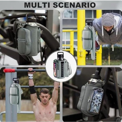Magnetic Sports Bag with Adjustable Shoulder Strap - Includes Water Bottle Holder and Pocket - for Sports, Workouts, Travel & Work（Gray）