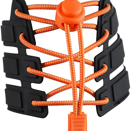 Sneaker Laces 120CM suitable for Sneakers - Elastic laces without a knot - Suitable for students and adults - With strong buckle and quick-release function (Orange)