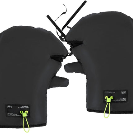 Cycling Gloves - Extra Padded Cycling Gloves - Warm Gloves - Cycling Gloves - Scooter Gloves - Hand Warmers - Cycling Accessories - With Reflective Strips - Winter - Windproof - Waterproof （Black）