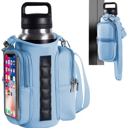 Magnetic Sports Bag with Adjustable Shoulder Strap - Includes Water Bottle Holder and Pocket - for Sports, Workouts, Travel & Work（Blue）