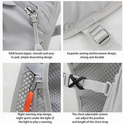 Sports Vest - Cycling - Running - Hiking - Breathable Cycling Cross-Country Marathon Hydration Bag Backpack - Gray