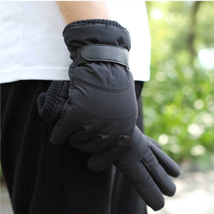 Winter cycling gloves - Men's gloves (1 pair) - Winter gloves - Cycling gloves - Warm and insulated - Waterproof - Outdoor ski gloves - Black