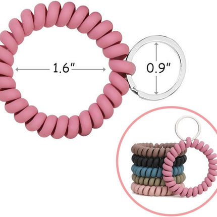 Elastic Bracelet Keychain - Flexible Spiral Bracelet Keychain - For Sauna, Gym, Swimming Pool, ID Card & Outdoor Sports 6-Pack