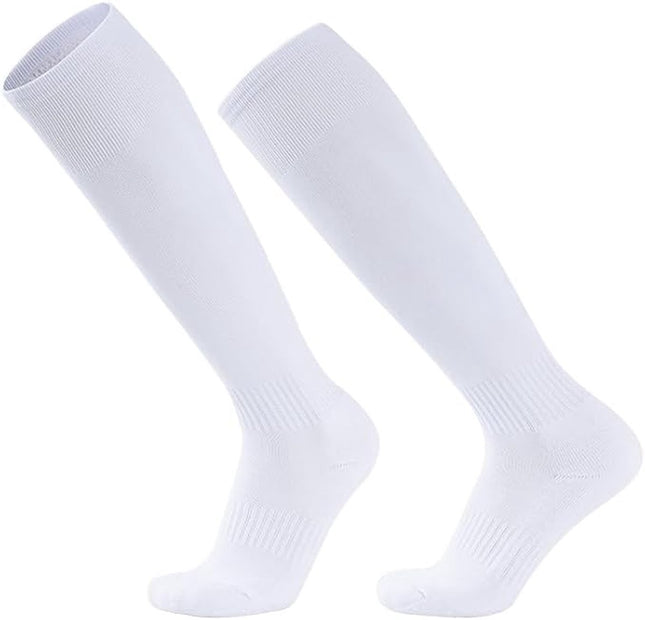 Socks - Sports Socks - Anti-Slip Thickened - Football Socks - Training Socks - Breathable and Sweat-Wicking Socks - White - Sizes 37-44