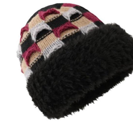 Winter Warm Knitted Hat - With Fleece Lining - Unisex - Suitable for Cold Weather（Black）