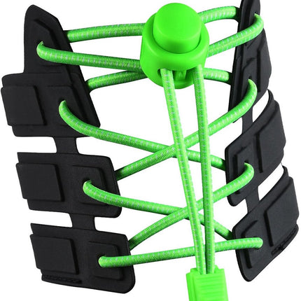 Sneaker Laces 120CM suitable for Sneakers - Elastic laces without a tie - Suitable for students and adults - With strong buckle and quick-release function (Fluorescent Green)