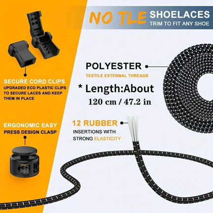 Sneaker Laces 120CM suitable for Sneakers - Elastic laces without a knot - Suitable for students and adults - With strong buckle and quick-release function (Blue)