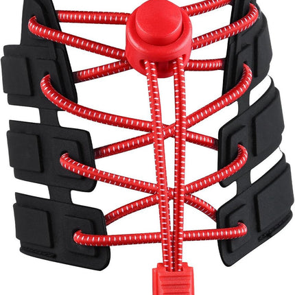 Sneaker Laces 120CM suitable for Sneakers - Elastic laces without a knot - Suitable for students and adults - With strong buckle and quick-release function (red)
