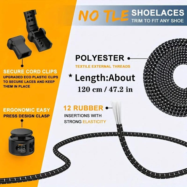 Sneaker Laces 120CM suitable for Sneakers - Elastic laces without a knot - Suitable for students and adults - With strong buckle and quick-release function (red)