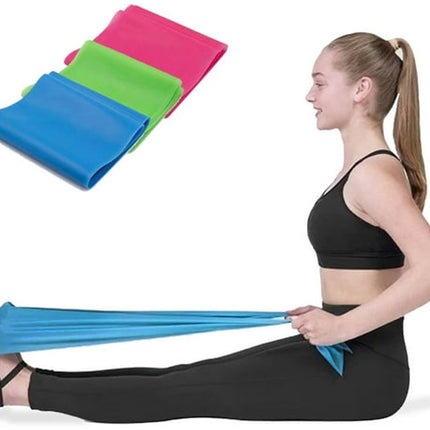 3 Items - Resistance Band - Yoga Stretch Band - Shoulder Resistance Band - Fitness Band (Blue + Red + Green)
