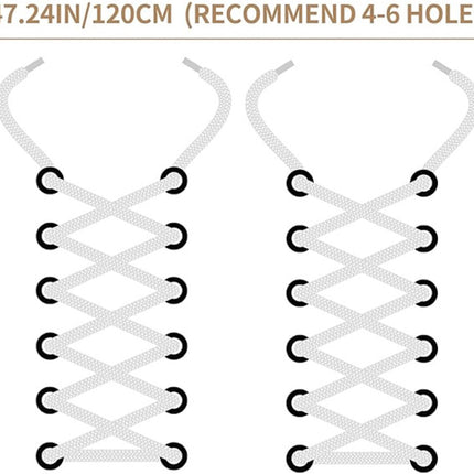 White flat laces - suitable for sports shoes, etc. White 120 cm 3 pairs