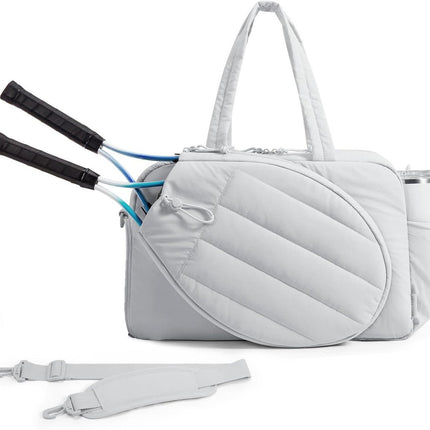 Tennis Bag - Tennis Backpack - 42L with Shoe Compartment - Sports Bag - Waterproof Racket Bag - Protective Racket Compartment - Portable as a Shoulder Bag - Gray