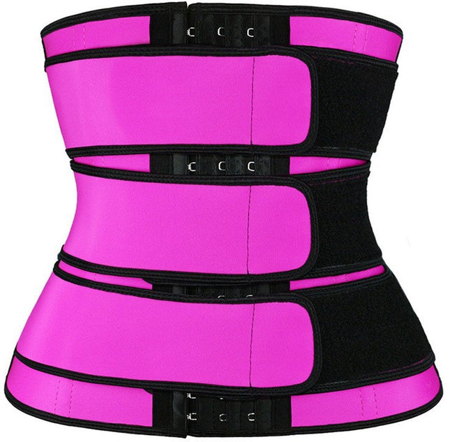Women Sweat Reducer Training Belt - Sweatband - Waist Trainer - Slimming Belly Band - 3-Row Closure & Breathable Material - Extended Sizes (S to 6XL) - Red, 4XL