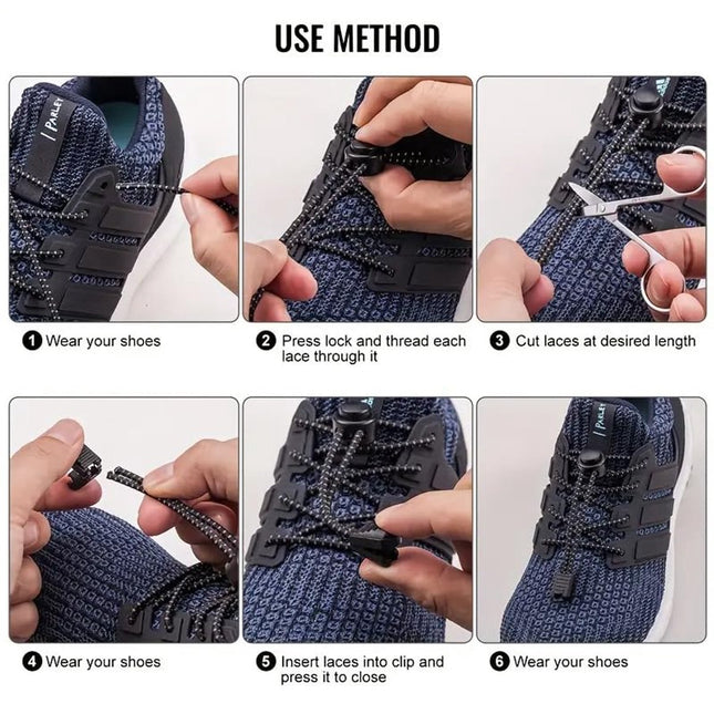 Sneaker Laces 120CM suitable for Sneakers - Elastic laces without a tie - Suitable for students and adults - With strong buckle and quick-release function (Royal Blue)