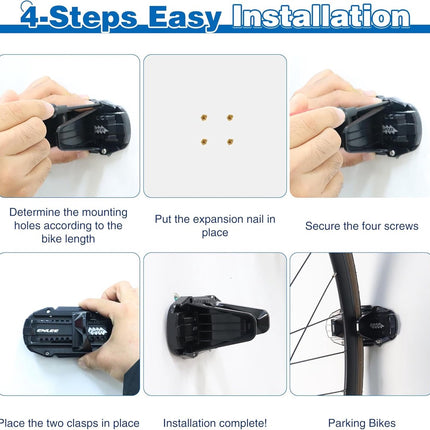 Bicycle Wall Mount - Up to 60 kg Load Capacity - For Tires 27-83 mm - Space-Saving Suspension for Garage & Home