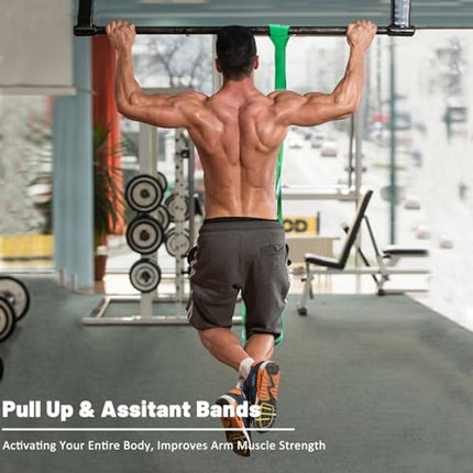 Resistance Bands - Pull-up Bands - Training Bands - Fitness Bands - Set of 5 Bands - 5 Different Resistances - Set for Training, Fitness, Exercises, and Physical Therapy for Men and Women - Includes Carrying Bag