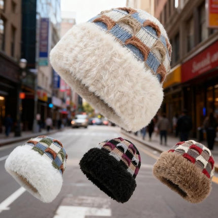 Winter Warm Knitted Hat - With Fleece Lining - Unisex - Suitable for Cold Weather（Beige）