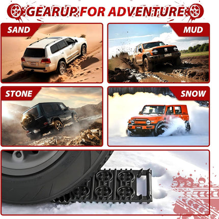 Off-Road Traction Plates | Pack of 2 - Portable emergency tool for extra grip on snow, ice, mud, and sand, suitable for cars, SUVs, ATVs, UTVs, and motorcycles.