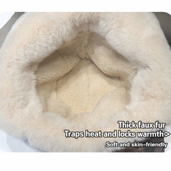 Fleece winter hat - Warm hat with thickened ear flaps - Soft, comfortable and frost-resistant - Stylish winter accessory - Color: Khaki