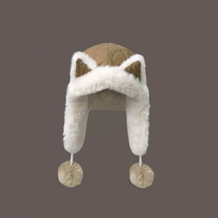 Fleece winter hat - Warm hat with thickened ear flaps - Soft, comfortable and frost-resistant - Stylish winter accessory - Color: Brown