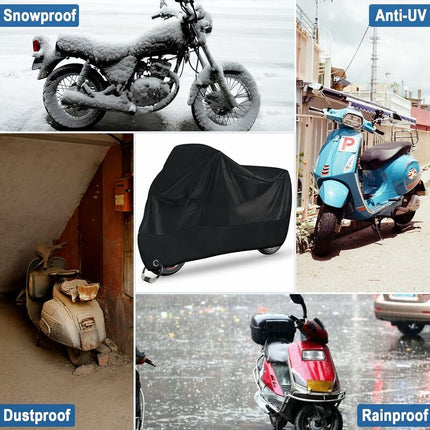 Replacement Waterproof motorcycle cover xxl black for scooter bike protection against dust snow rain wind uv., Made of Fabric, Silver Color