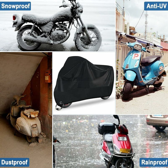 Replacement Waterproof motorcycle cover xxl black for scooter bike protection against dust snow rain wind uv., Made of Fabric, Silver Color
