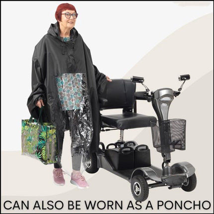 sets Luxury poncho for mobility scooter - Lightweight rain with window Universal fit (163 x 141 cm) Ideal for protection against Replacement Part