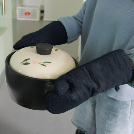 JWDX Oven Mitts Clearance! Microwave Silicone Insulation Gloves Thickened Anti-Slip Kitchen Oven Baking Anti-Scalding Gloves, Include 1 Heat Resistant Oven Mitt Silicone Oven Mitt AS shown