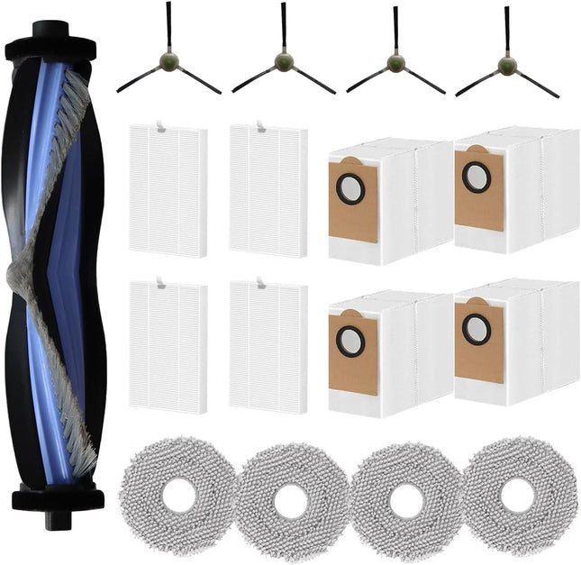 Replacement Parts for Lefant M3 Robot Vacuum Cleaner Accessories kit, 17Pcs 1 Main Brush 4 HEPA Filter 4 Mop Pad 4 Dust Bag 4 Side Brush$$Household Cleaning Products & Supplies