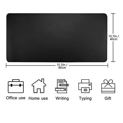 Leather Desk Pad Protector, Office Desk Mat, Large Mouse Pad, Non-Slip PU Leather Desk Blotter, Laptop Desk Pad, Waterproof Desk Writing Pad for Office and Home, 31.5x15.7 31.5" x 15.7" Sky Blue