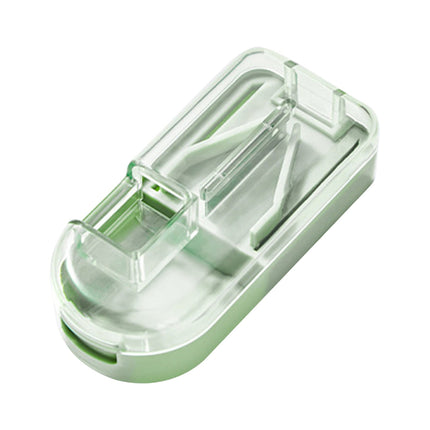 3-in-1 Pill Crusher and Pill Cutter with Storage Compartment for Tablets, Pill Grinder Fine Powder, Pill Cutter Splitter for Small or Large Pills, 1.57x2.36 3.23" x 1.46" x 0.98" Green