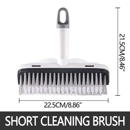 CCMAOLU Floor Scrub Brush with Long Handle,2 in 1 Stiff Bristle Brush & Squeegee Broom for Floor,Bathroom,Tile,Wall Cleaning Tool,Push Scrubber for Shower,Deck,Garage A