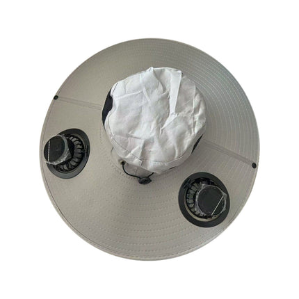 Solar Fan Hat Wide Brim Solar Fan Hat Outdoor Wide Brim Sun Hat with Solar Fan Fishing Hat, Removable & USB Charging Fan B-Gray