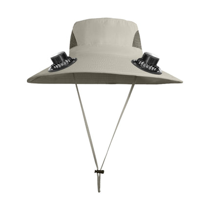 Solar Fan Hat Wide Brim Solar Fan Hat Outdoor Wide Brim Sun Hat with Solar Fan Fishing Hat, Removable & USB Charging Fan C-Gray