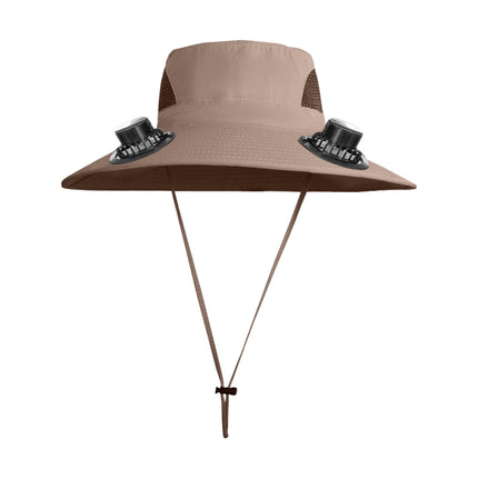 Solar Fan Hat Wide Brim Solar Fan Hat Outdoor Wide Brim Sun Hat with Solar Fan Fishing Hat, Removable & USB Charging Fan C-Khaki