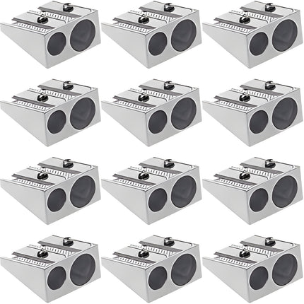 Pencil Sharpener Survival, Hand Held Pencil Sharpener, Metal Pencil Sharpener Magnesium, 2-Hole Pencil Sharpener Magnesium Alloy Wedge Profile, Magnesium Alloy Pencil Sharpener (12 pc) 0.9×0.9×0.4 in C