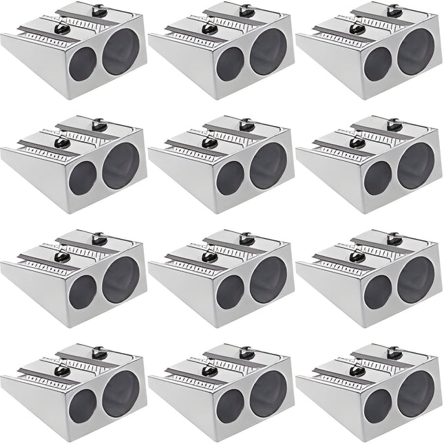 Pencil Sharpener Survival, Hand Held Pencil Sharpener, Metal Pencil Sharpener Magnesium, 2-Hole Pencil Sharpener Magnesium Alloy Wedge Profile, Magnesium Alloy Pencil Sharpener (12 pc) 0.9×0.9×0.4 in C
