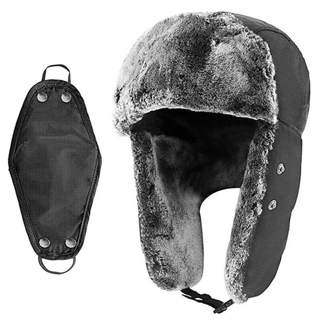 Winter Hats for Women Men Trapper Hat with Ear Flaps Warm Fur Fuzzy Hats for Cold Weather Trapper Hat Ear Flaps