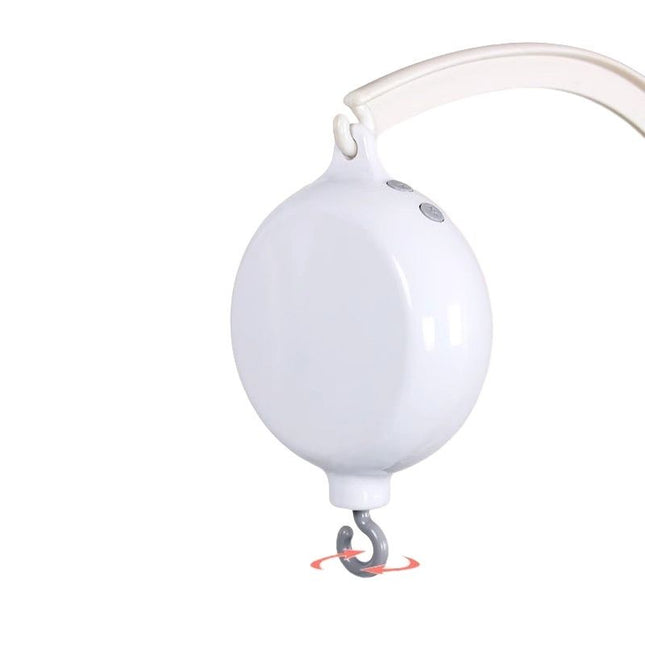 Baby Crib Mobile Motor, Rechargeable - Operated Music Box with Connectivity, Spinner Crib Mobile（white）