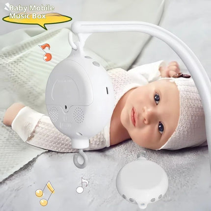 Baby Crib Mobile Motor, Rechargeable - Operated Music Box with Connectivity, Spinner Crib Mobile（white）
