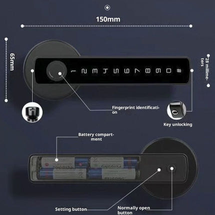 [New] Smart Lock Fingerprint Door Lock,Lock Smart Lock Keyless Entry Door Lock Reader,Home Bedroom Apartment(Black)