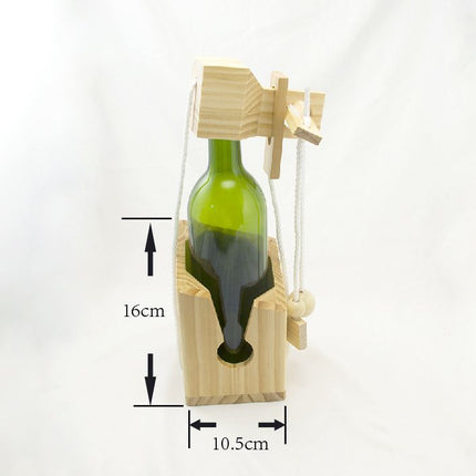 Fun Bottle Gift Lock Challenge Puzzle Game Wood Brain Teaser for Adults Party and Gathering（Excluding wine bottles）