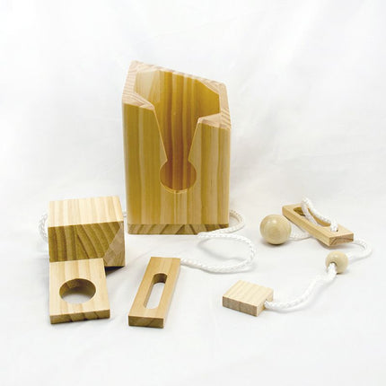 Fun Bottle Gift Lock Challenge Puzzle Game Wood Brain Teaser for Adults Party and Gathering（Excluding wine bottles）