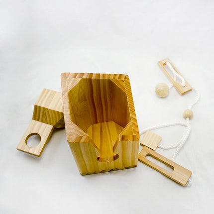 Fun Bottle Gift Lock Challenge Puzzle Game Wood Brain Teaser for Adults Party and Gathering（Excluding wine bottles）