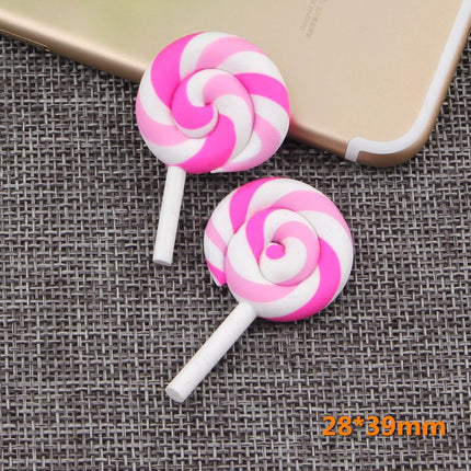60 Pcs Mini Christmas Decoration Miniature Fake Candy Charms Decor DIY Crafts Lollipop Cake Embellishment Xmas Tiny Candy Ornaments for DIY Craft Making Scrapbooking Supplies