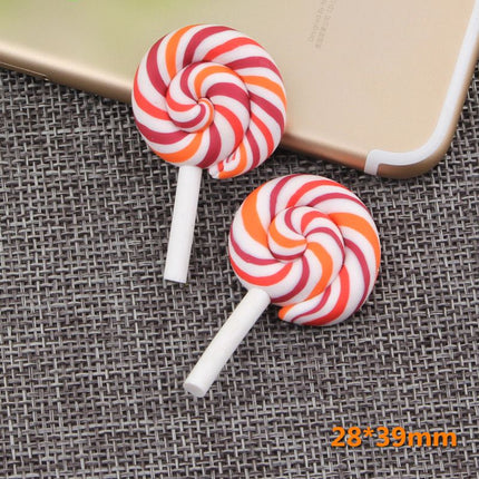 60 Pcs Mini Christmas Decoration Miniature Fake Candy Charms Decor DIY Crafts Lollipop Cake Embellishment Xmas Tiny Candy Ornaments for DIY Craft Making Scrapbooking Supplies