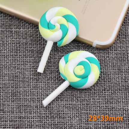 60 Pcs Mini Christmas Decoration Miniature Fake Candy Charms Decor DIY Crafts Lollipop Cake Embellishment Xmas Tiny Candy Ornaments for DIY Craft Making Scrapbooking Supplies