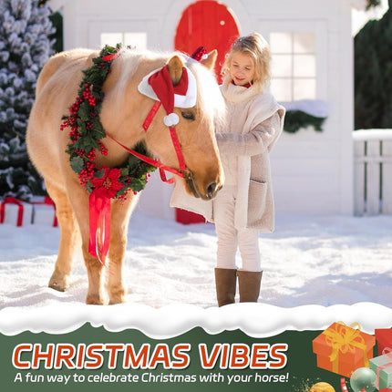 Holiday Santa Horse Hat Pet Costumes  One Ear Slip On Santa Hat Fleece Horse   Fleece Cap with  Bell
