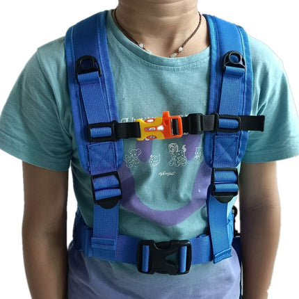 Kids Ski Training Harness with Backpack, Adjustable Strap & Lift Handle for Beginners Boy and Girl blue